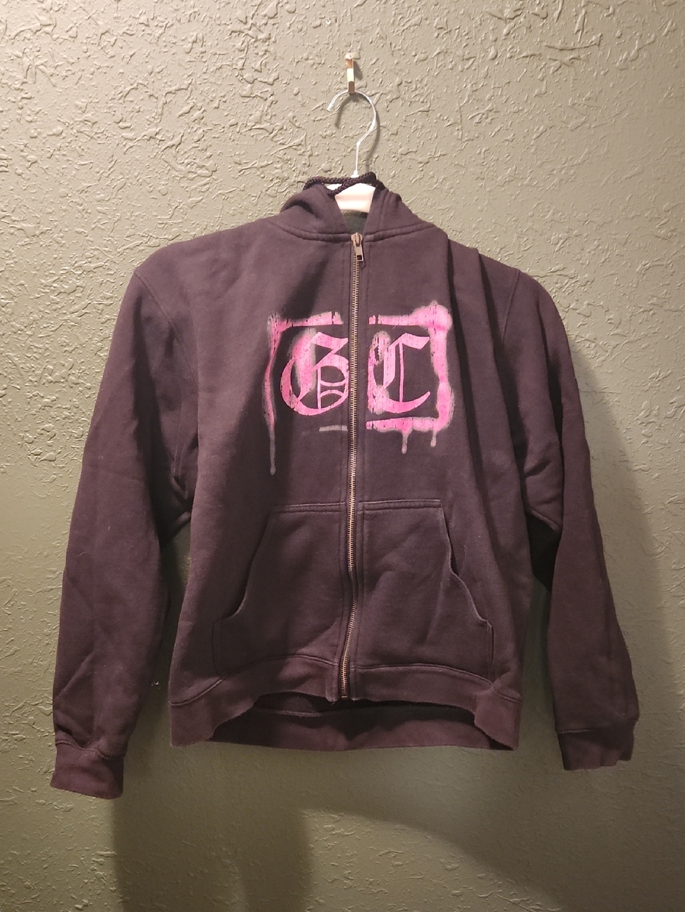 Good Charlotte Vintage Pink Spraypaint Gc Hoodie